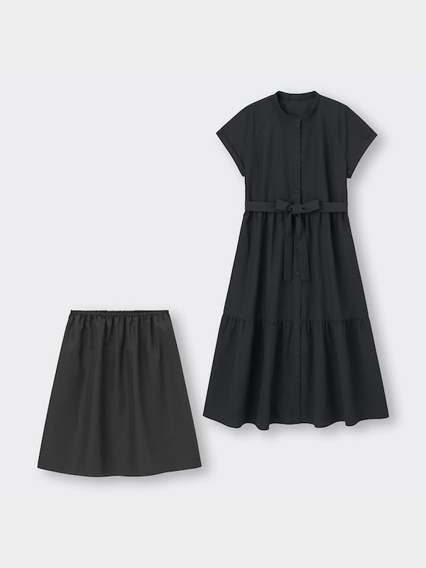 バンドカラーシャツワンピース(半袖)+E