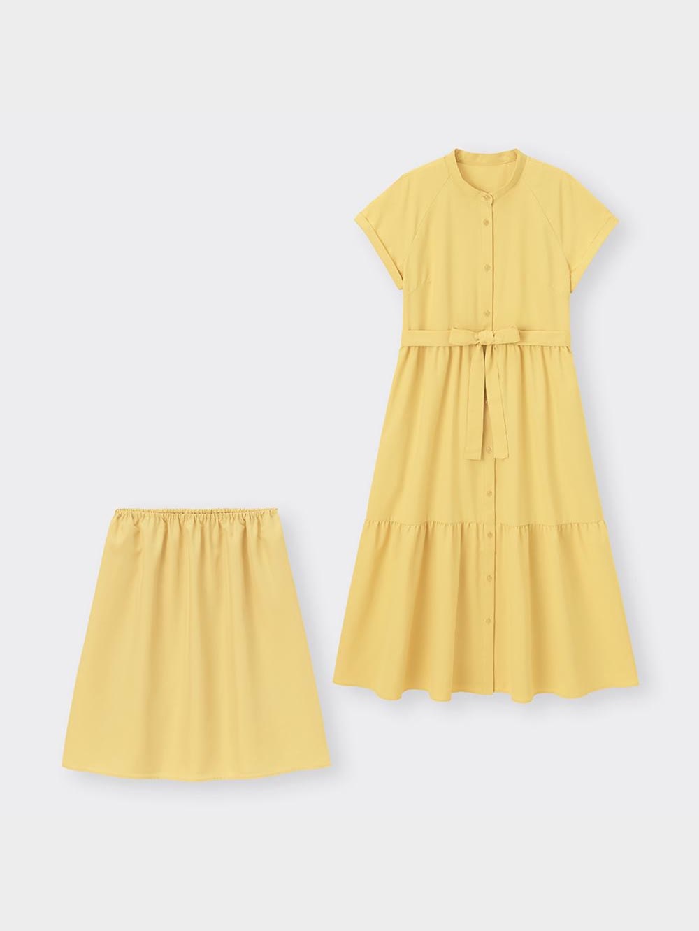 juria0308ページ GU公式 | バンドカラーシャツワンピース(半袖)+E