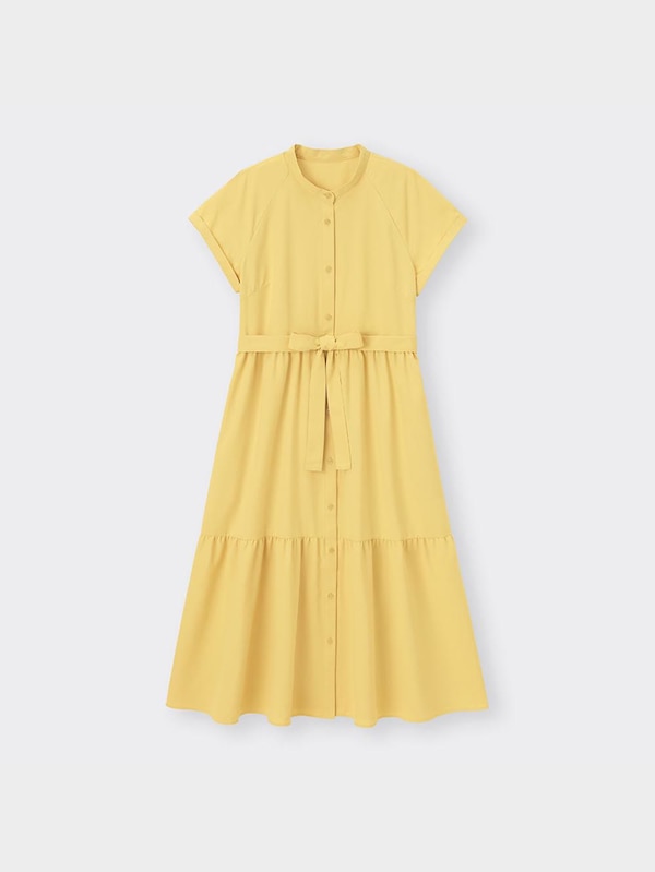 バンドカラーシャツワンピース(半袖)+E