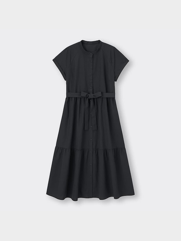 バンドカラーシャツワンピース(半袖)+E