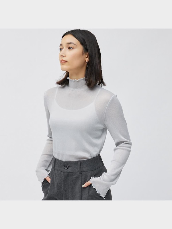 ラメハイネックT(長袖)Q