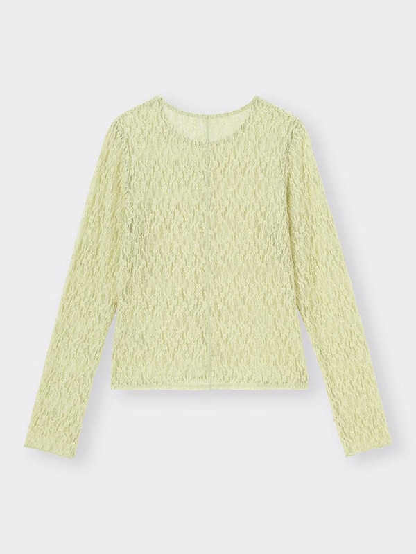 レースクルーネックT(長袖)Q+E