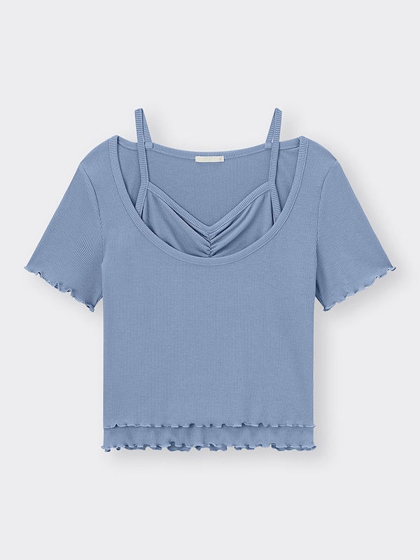 キャミソールレイヤードルックT(半袖)Q