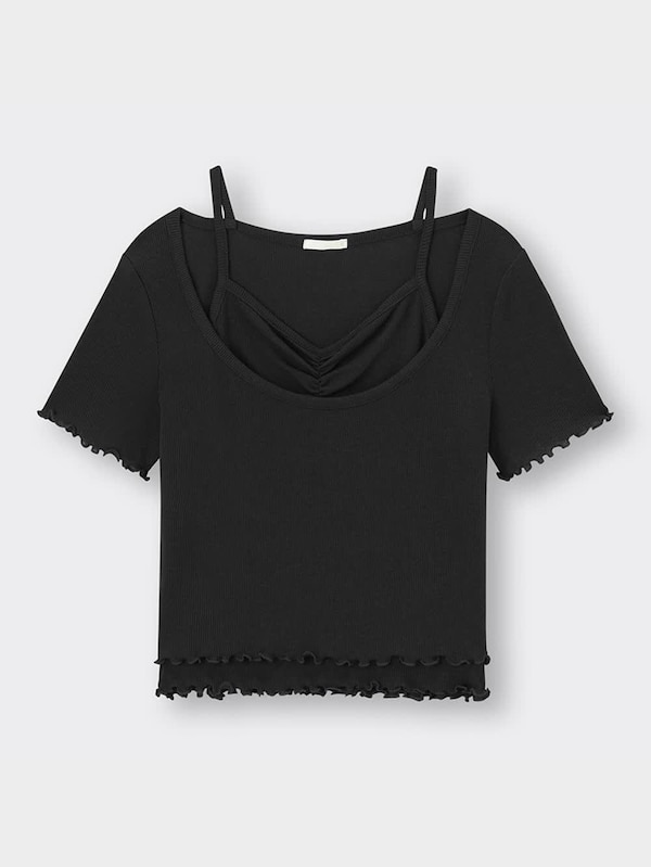 キャミソールレイヤードルックT(半袖)Q