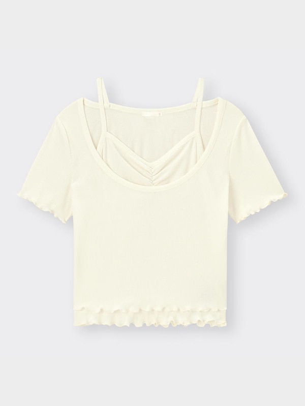 キャミソールレイヤードルックT(半袖)Q