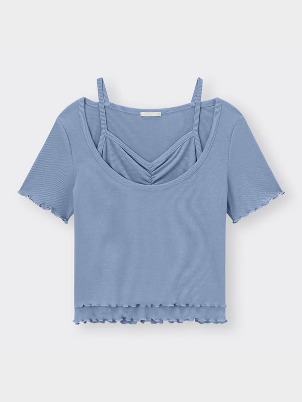 キャミソールレイヤードルックT(半袖)Q