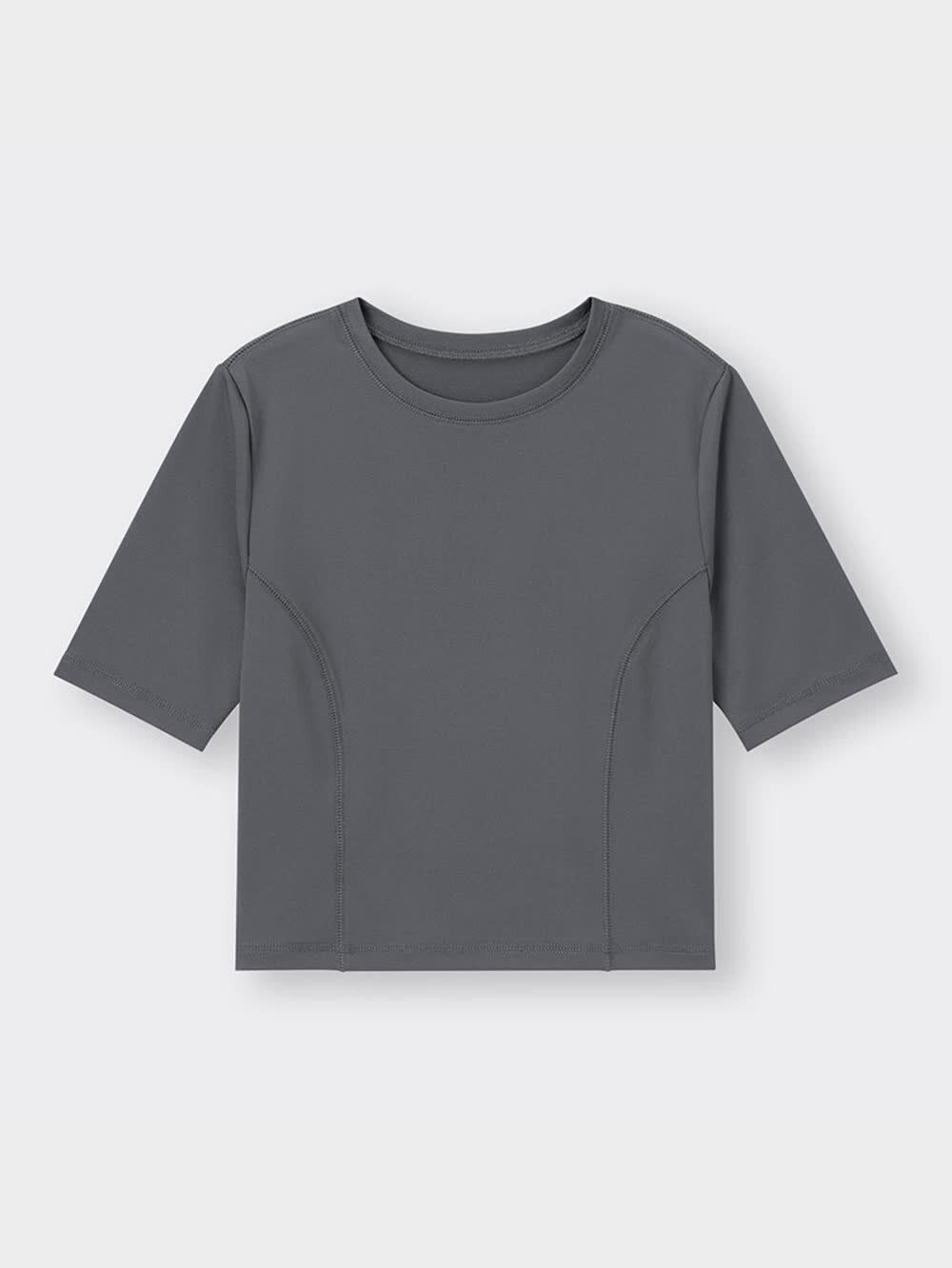 GU - ⑤②④GU ドッキングカットソー sizeM GU公式 | ワッフルバイカラーステッチオーバーサイズT(5分袖)RS+X