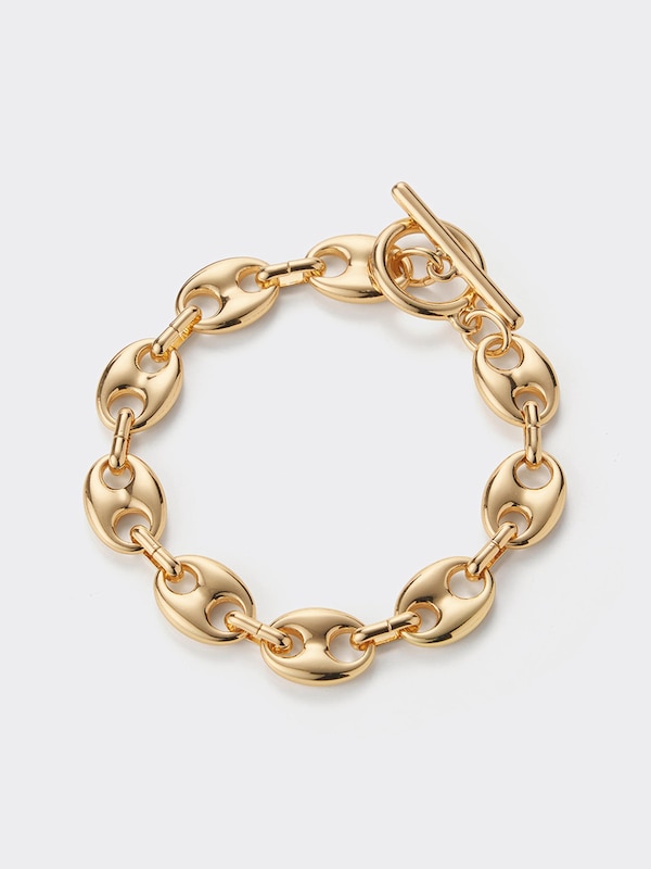 メタルビーンズチェーンブレスレット