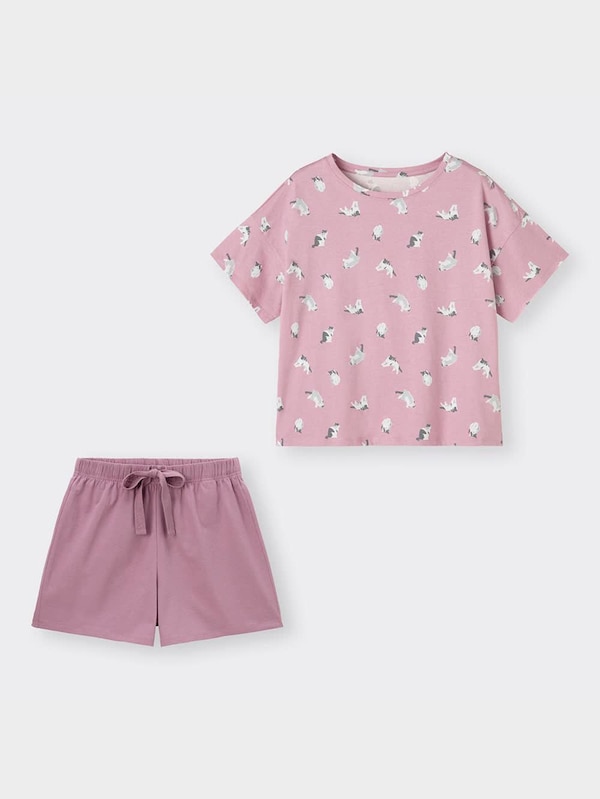 ラウンジ  セット(半袖&ショートパンツ)(キャット)OSB+EC