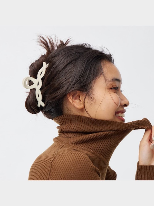 フェイクファーヘアクリップセット2P