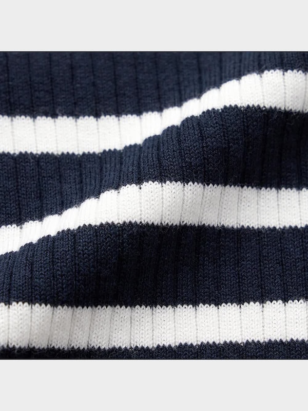 UVカットクロップドカーディガン(長袖)(ボーダー)