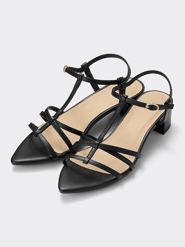 ナローストラップヒールサンダル