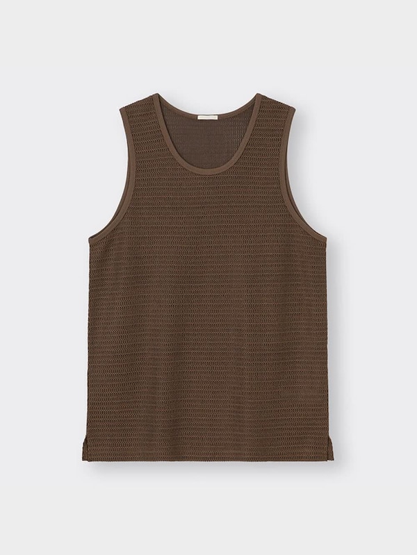 メッシュテクスチャー タンクトップ