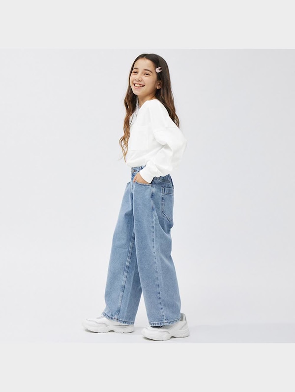 GIRLSデニムプルオンワイドパンツ