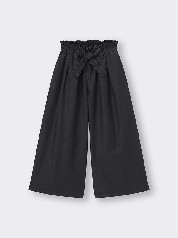 GIRLSリネンブレンドプルオンワイドパンツ