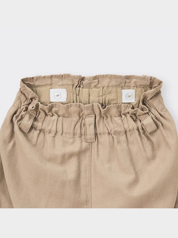 GIRLSリネンブレンドプルオンワイドパンツ