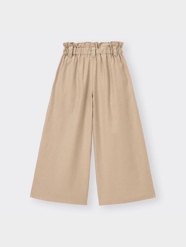 GIRLSリネンブレンドプルオンワイドパンツ