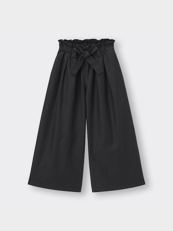 GIRLSリネンブレンドプルオンワイドパンツ