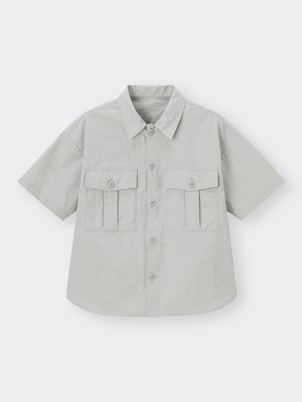 KIDS(男女兼用) ドライサファリシャツ(5分袖)(セットアップ可能)