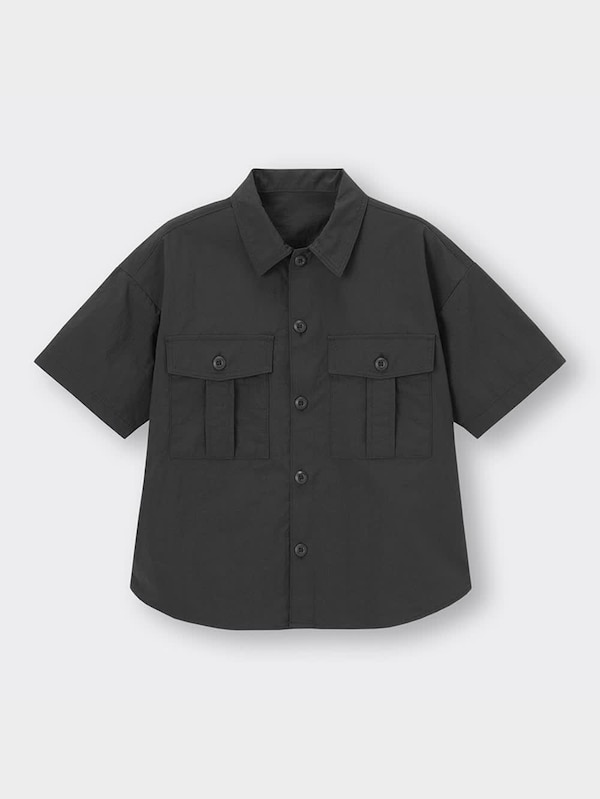 KIDS(男女兼用) ドライサファリシャツ(5分袖)(セットアップ可能)