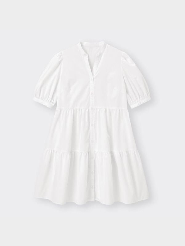 ティアードVネックミニワンピース(5分袖)OSB+EC