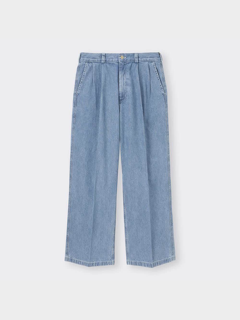 ボトムスその他 codegraphy Extra wide super exhaust fit mud denim pants ligh DISTRESSED EFFECT WIDE LEG JEANS - Mid-blue | ZARA United States