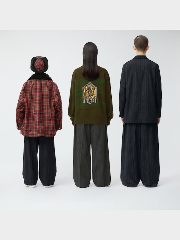 タックワイドパンツ(ストライプ) beautiful people (セットアップ可能)