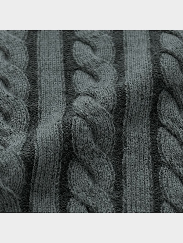 ケーブルクルーネックセーター(長袖)Q