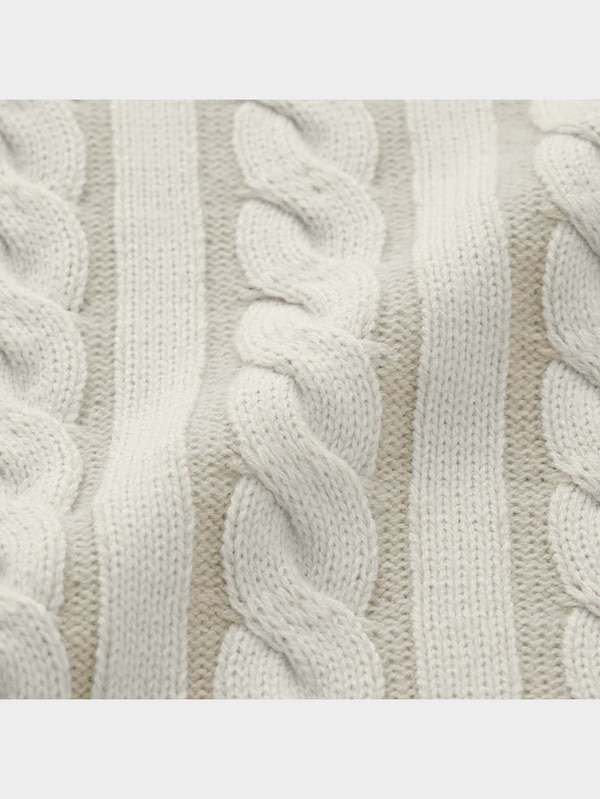 ケーブルクルーネックセーター(長袖)Q