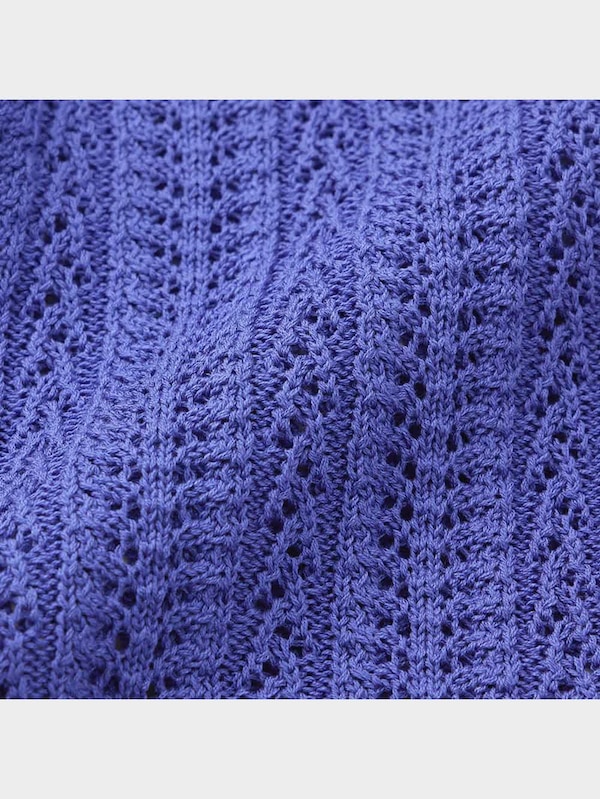 透かし編みフロントリボンカーディガン(半袖)