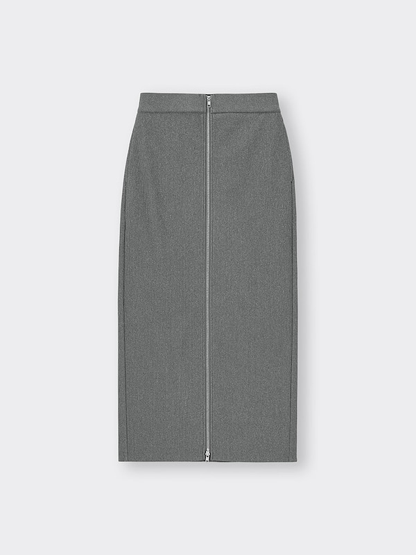 フロントジップナローロングスカートQ