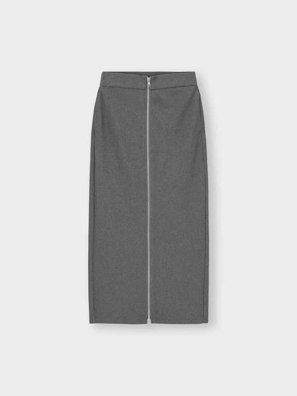 フロントジップナローロングスカートQ