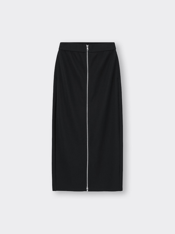 フロントジップナローロングスカートQ