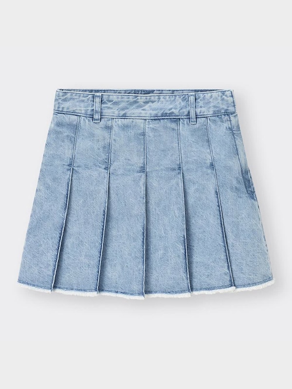 デニムローウエストプリーツミニスカートQ