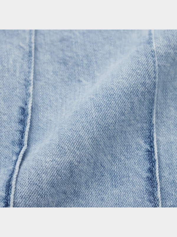 デニムローウエストプリーツミニスカートQ