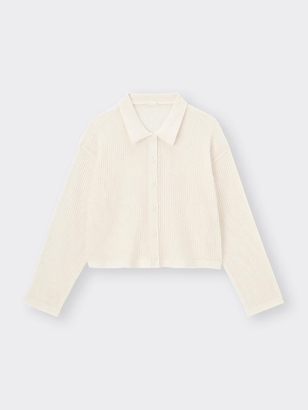 メッシュポロカーディガン(長袖)Q