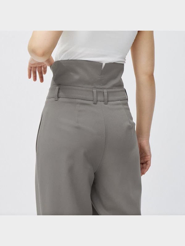 折り返しウエストワイドパンツQ+E