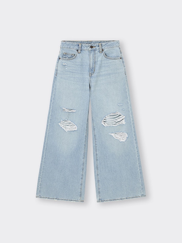 ワイドジーンズ(クラッシュ)+E