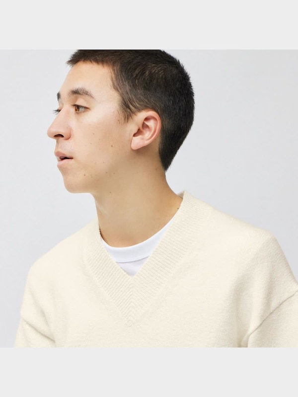 ブークレーニットVネックプルオーバー(長袖)NT+E