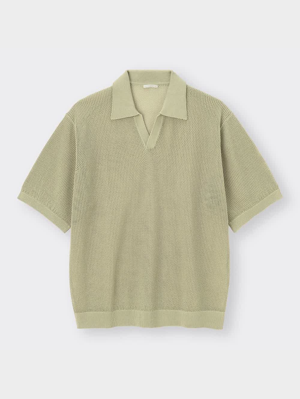 G&F Co. コットンニット スキッパーポロシャツ 長袖ポロシャツ G&F Co. コットンニット スキッパーポロシャツ 長袖ポロシャツ