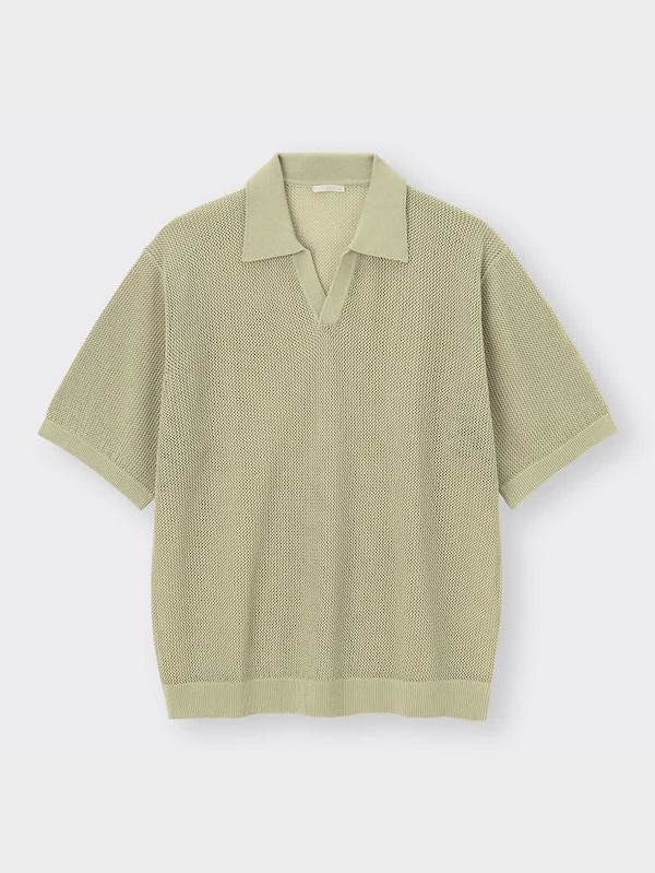 ウォッシャブルニットスキッパーポロシャツ(5分袖)