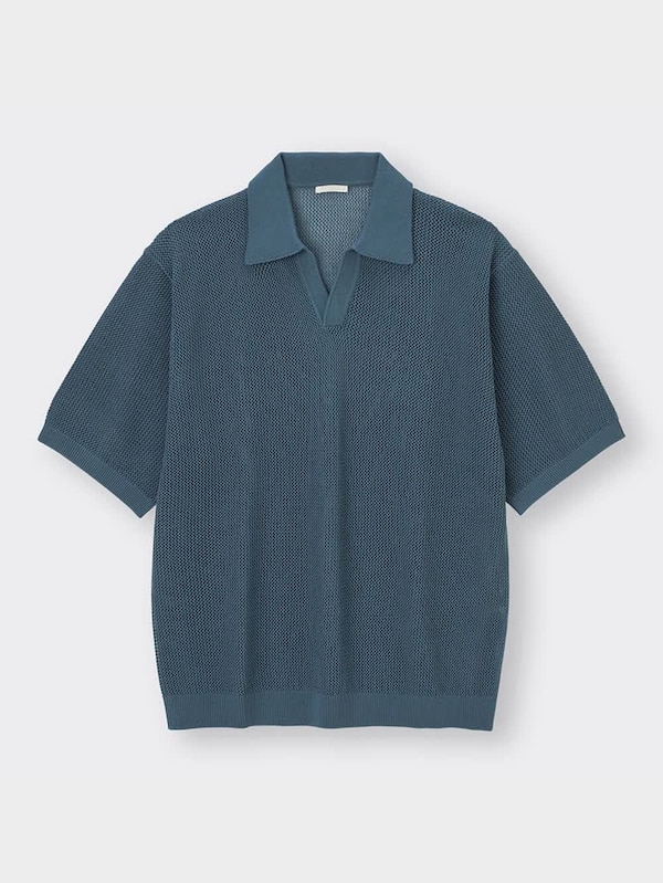 ウォッシャブルニットスキッパーポロシャツ(5分袖)