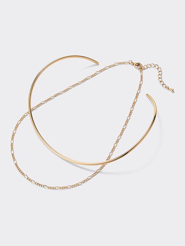 メタル&チェーンネックカフ