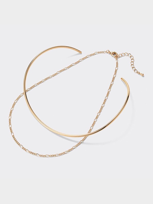 メタル&チェーンネックカフ