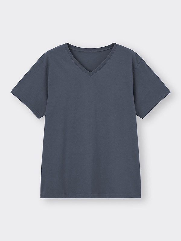 コットンカラーVネックT(半袖)+E