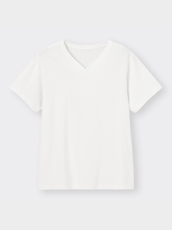 コットンカラーVネックT(半袖)+E