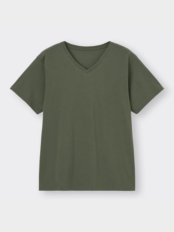コットンカラーVネックT(半袖)+E