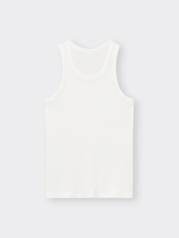 コットンカラーリブタンクトップ