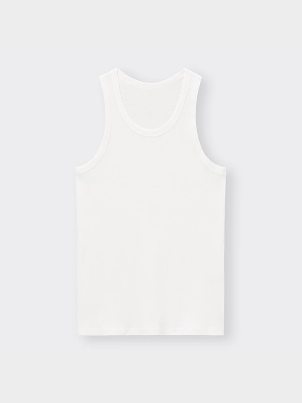 コットンカラーリブタンクトップ