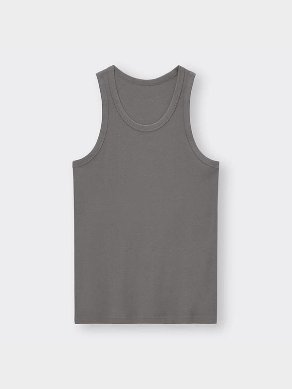 コットンカラーリブタンクトップ